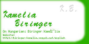 kamelia biringer business card